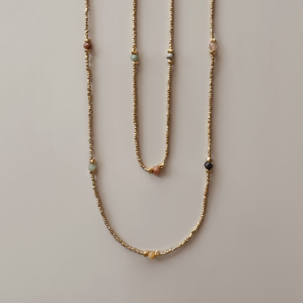 Sautoir CELESTE 50 Agate multicolore