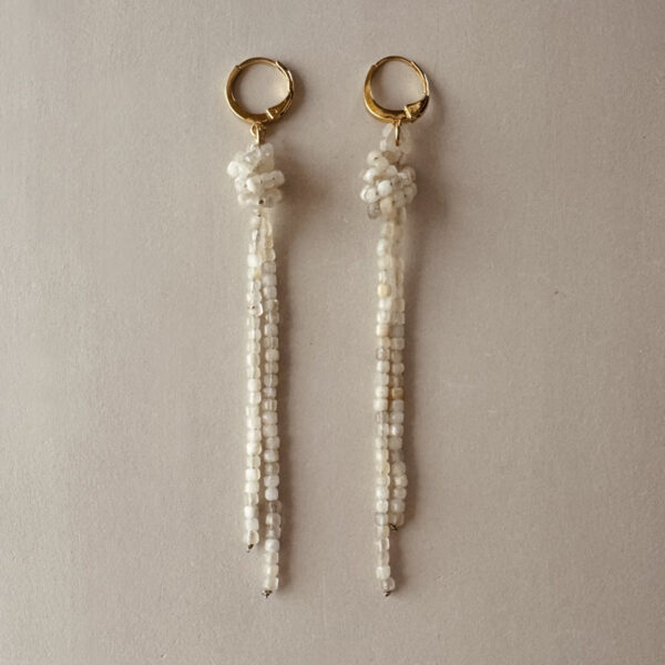 Boucles d'oreilles FLORA blanche