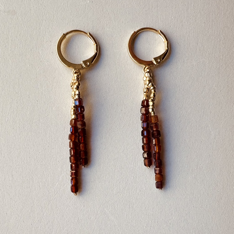 Boucles d'oreilles BABY DAISY Grenat