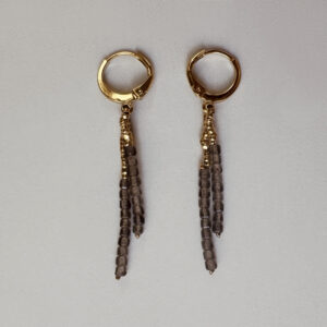 Earrings BABY DAISY Smoky quartz