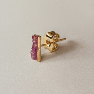 Boucle d'oreille MaPuce Saphir Rose